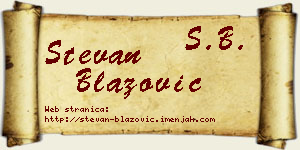 Stevan Blažović vizit kartica